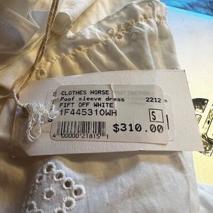 White eyelet off shoulder dress